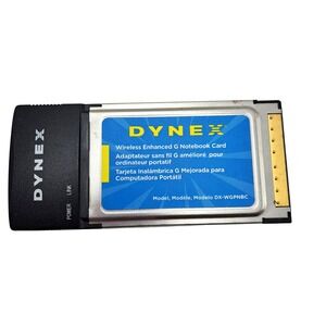 Dynex Wireless Enhanced G Notebook Card Laptop‎ PCMCIA DX-WGPNBC Silver Black